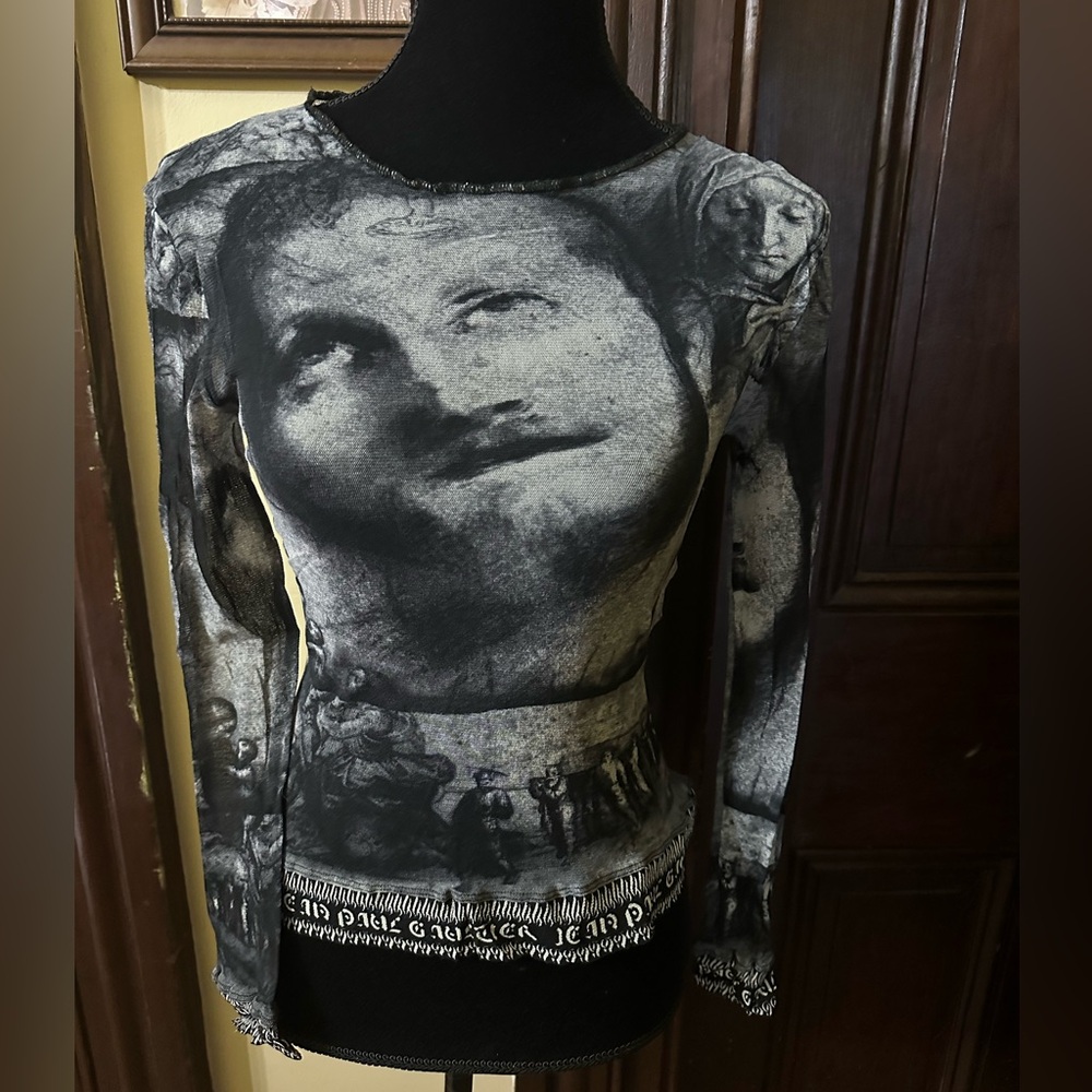 Gaultier Fuzzi Rare Jesus mesh top Small